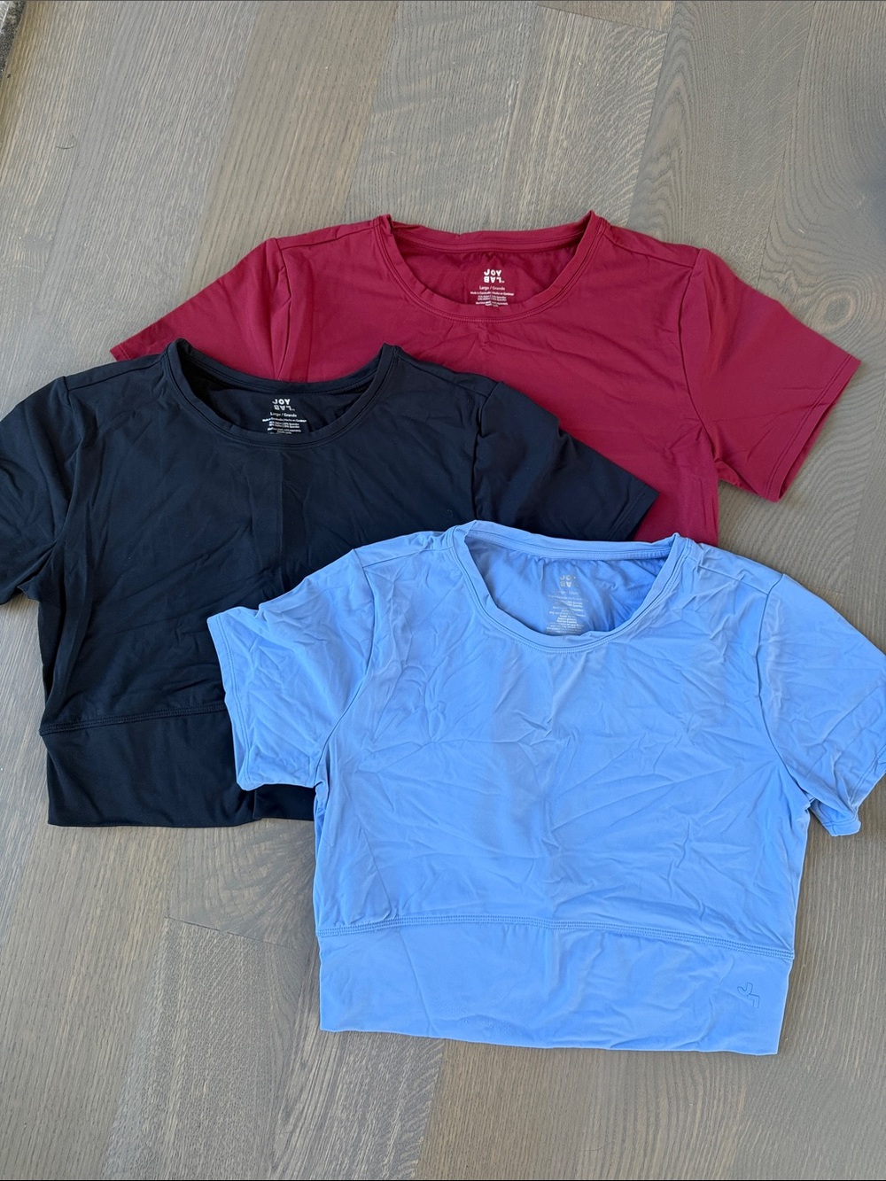 Joylab bundle of three workout tops all size large